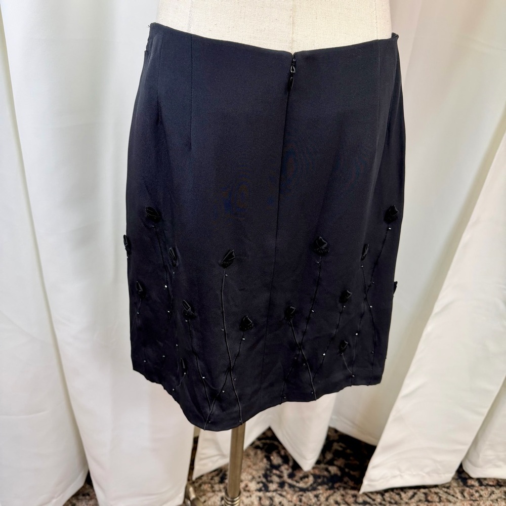 Cache Gold Label Vintage Y2K Floral Bud & Crystal Embroidered Coat & Skirt Set M - Picture 16 of 16